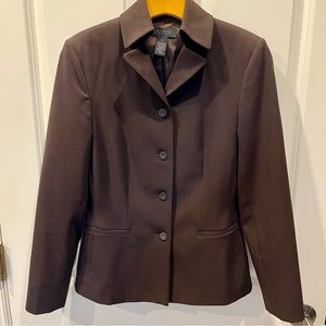 Women’s SZ XS THE LIMITED STRETCH Chocolate Brown Lined Classic Blazer